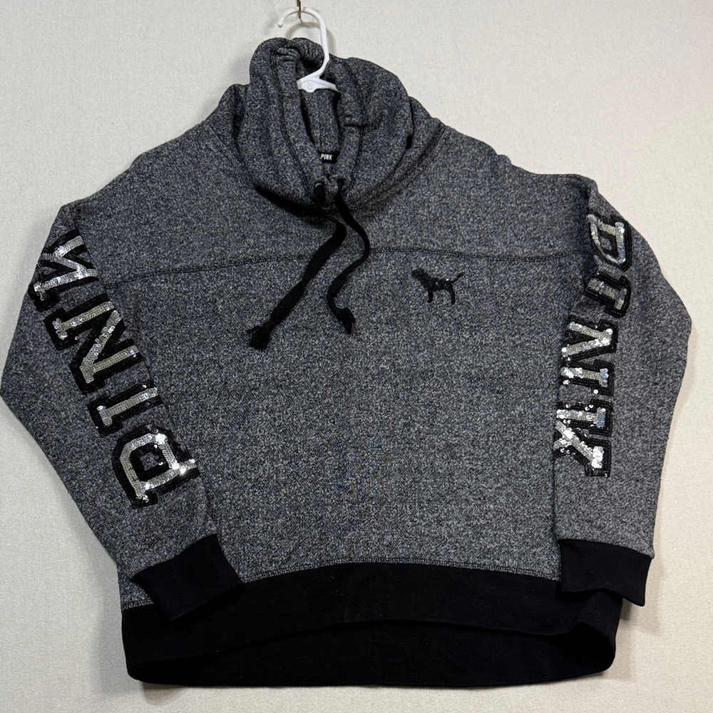 PINK Victoria's Secret Gray Cowl Neck Sweater